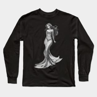 Beautiful Black and Elegant Mermaid inside a Phone case. Long Sleeve T-Shirt